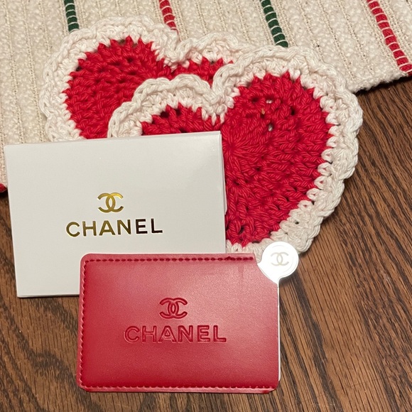 CHANEL Accessories - CHANEL Red Card & Mirror Holder